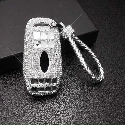 Miniatura 4 de Bling Bling - Funda de llavero con diamantes de cristal de lujo para Ford Fusion F-150 Edge Explorer Mustang Lincoln MKZ MKC 3/4/5 botones llave