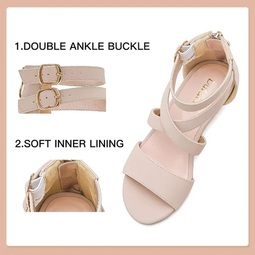 Miniatura 5 de Dufannie Zapatos de tacón alto para niñas de flores, zapatos de vestir con purpurina