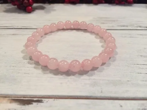 Miniatura 7 de DHYANARSH Pulsera de cuentas de piedra de cuarzo rosa, cuentas naturales certificadas de 0.315 in para amor incondicional