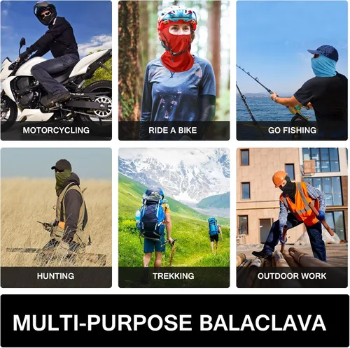 Miniatura 7 de SUNLAND Pasamontañas - Mascarilla facial para motocicleta, ciclismo, esquí, bandana para senderismo, patineta y cabeza, paquete de 3