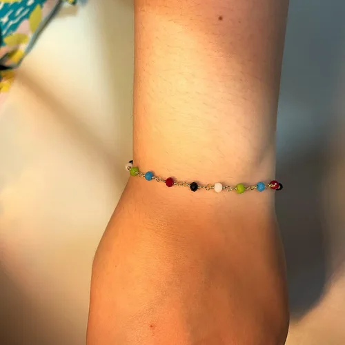 Miniatura 5 de Pulsera de cadena de elegante oro para mujer, pulseras de cadena individual o en capas, con eslabón de dije de corazón, karma, triángulo, perlas