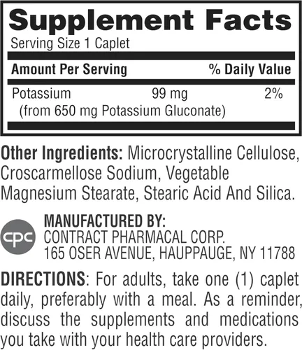 Miniatura 2 de Earth's Splendor Tabletas de gluconato de potasio de 99 mg - Apoya la salud muscular y nerviosa para adultos, 200 unidades, suministro para más de 6