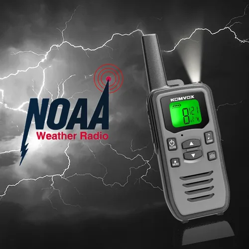 Miniatura 4 de Walkie Talkies recargables grises para adultos, largo alcance, 36 canales, radios bidireccionales FRS GMRS con alerta meteorológica NOAA, carga tipo