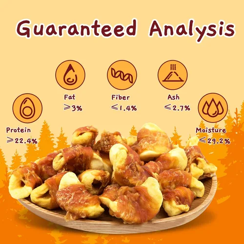 Miniatura 5 de Jungle Calling Golosinas para perros, golosinas de manzana envueltas en pollo sin piel, sin gluten y granos, mordeduras masticables para una