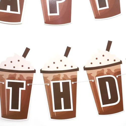 Miniatura 2 de Cartel de fiesta de café frappe, pancarta de fiesta de cumpleaños, café frappe.