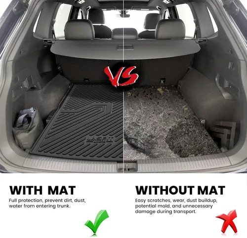 Miniatura 5 de LASFIT - Tapete de carga 3D para maletero de Volkswagen VW2018-2024 (ajuste 5 asientos), protección para todo tipo de clima, tapete de TPE de alta