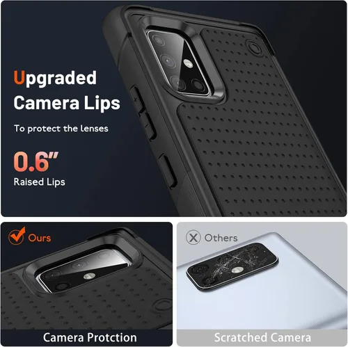 Miniatura 7 de Funda diseñada para Samsung Galaxy A71 5G, funda 2 en 1 regalo de grado militar, protección contra caídas, cubierta resistente de servicio pesado, a