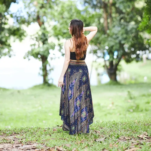 Miniatura 5 de Lannaclothesdesign - Falda larga para mujer de estilo bohemio, gitano, hippie, ropa de falda boho