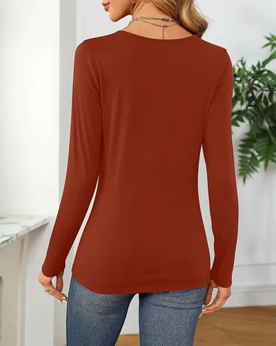 Miniatura 2 de Riyiper 2 piezas de camisetas para mujer con cuello redondo, camiseta básica casual para mujer