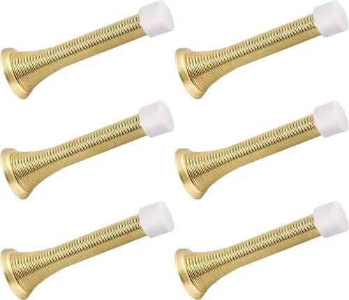 Miniatura 12 de Paquete de 18 topes de resorte para puerta, color blanco, topes flexibles de 3-1/4 pulgadas con puntas de parachoques de goma blanca