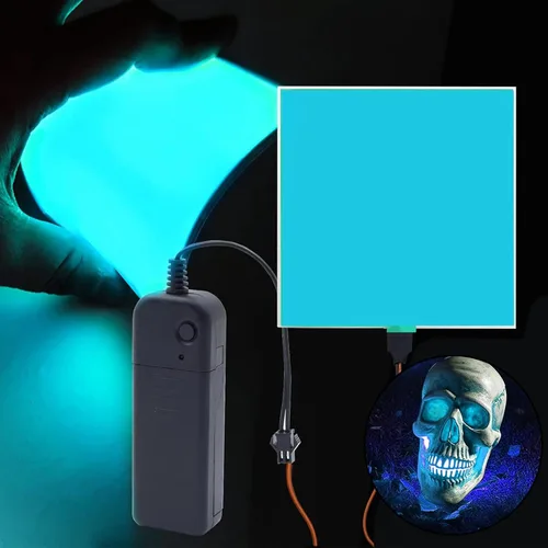 Miniatura 8 de Panel LED flexible, hoja de panel electroluminiscente, cinta EL cortable, suave para máscara de ojos, cosplay, decoración de fiesta, azul claro
