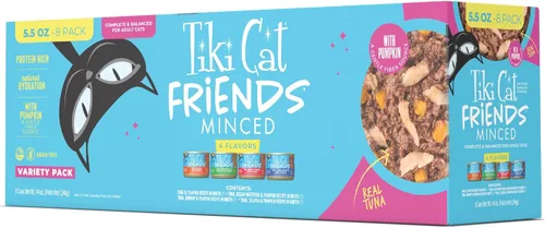 Miniatura 16 de Tiki Cat Aloha Friends, atún y calabaza, sin granos y alta humedad, alimento húmedo para gatos para todas las etapas de la vida, latas de 5.5 onzas