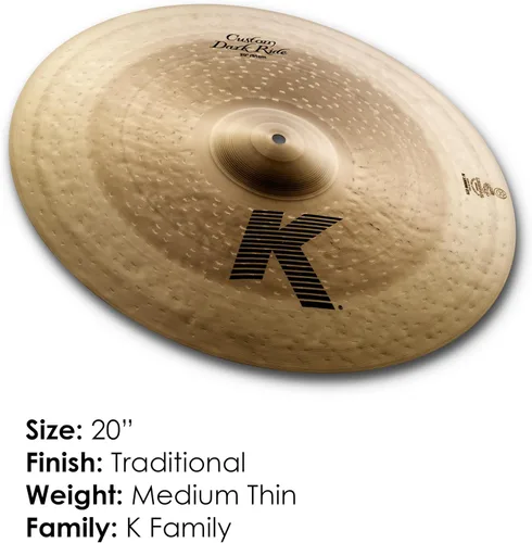 Miniatura 2 de Zildjian K Custom Dark Ride Platillo - 20 pulgadas