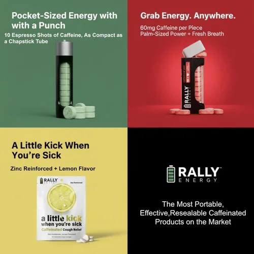 Miniatura 7 de Mentas de cafeína de Rally, 60 miligramos de cafeína, energía instantánea, mentas con cafeína de aliento fresco, 0 azúcar, sabor a canela