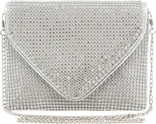 Naimo Bolso cruzado con diamantes de imitación de cristal brillante para noche, sobre para teléfono celular, para fiesta, baile de graduación