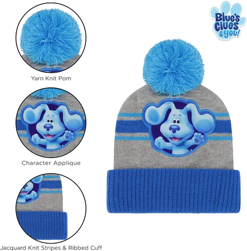 Miniatura 4 de Nickelodeon boys Winter Hat and Mitten Set, Blue's Clues Toddler Beanie for Kids Ages 2-4