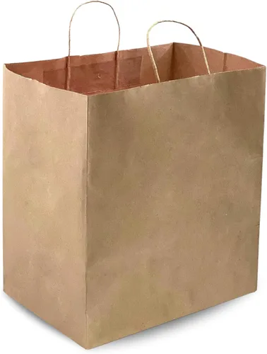 Duro ID # 87490 Bistro – Bolsa de compra 60# papel kraft natural, 250 unidades 10 x 6,75 X 12 pulgadas