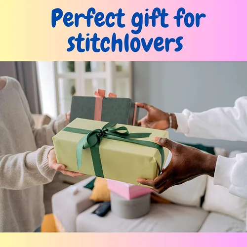 Miniatura 6 de Maker Susan Kits de punto de cruz para adultos y principiantes con patrón de días de primavera con aro de madera, tela DMC, hilos y agujas, tarjetas