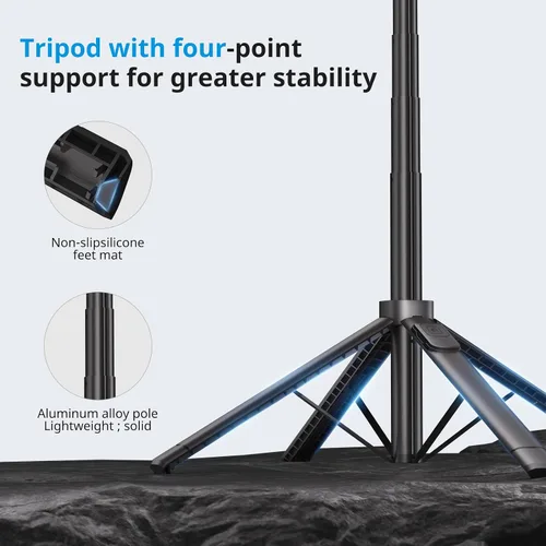 Miniatura 3 de Fuloview Trípode de seguimiento facial automático, trípode de teléfono de 67 pulgadas para iPhone, rotación de 360° que sigue tu movimiento, control