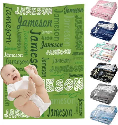 Miniatura 23 de Mantas de bebé personalizadas para niñas y niños, regalos personalizados para bebés, niñas y niños