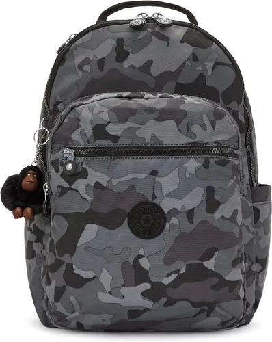 Miniatura 74 de Kipling Seoul - Mochila grande metálica para portátil de 15 pulgadas, Agua (Aqua Flowers)