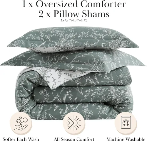 Miniatura 2 de Southshore Fine Living, Inc. Colección Boho Paisley – Juego de edredón Twin XL, ropa de cama premium para dormitorio, ligero alternativo al plumón