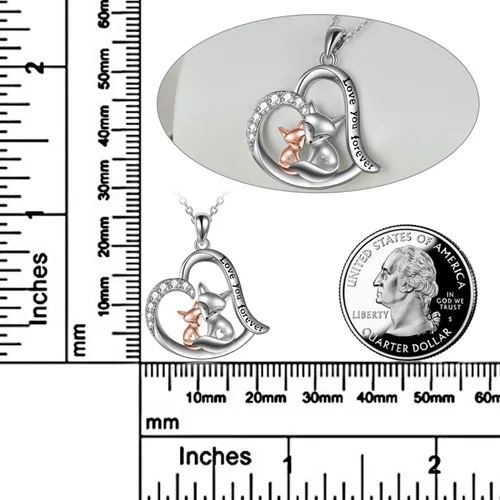 Miniatura 3 de POPLYKE Collar de plata de ley para mujer diseño de rana zorro mariquita mariposa regalo para el día de la madre para mamá hija esposa collar