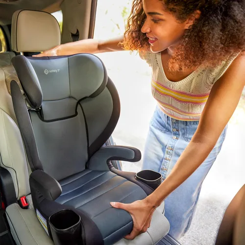 Miniatura 15 de Safety 1st Grow and Go - Asiento de coche booster 2 en 1 con ComfortWings, se convierte de respaldo alto a sin respaldo, 48,3 cm de ancho, caben 3