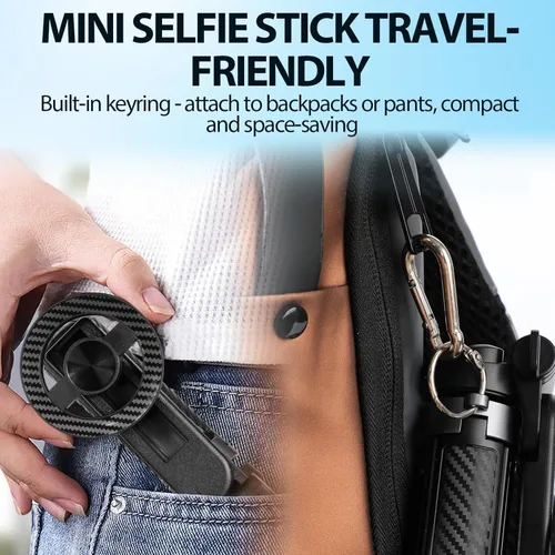 Miniatura 7 de Trípode magnético para selfie stick universal con rotación de 360° 4 en 1 con control remoto inalámbrico, trípode Mag extensible portátil
