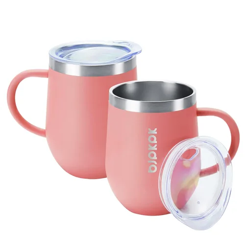 Miniatura 14 de BJPKPK 2 tazas de café aisladas, vaso aislado de 14 onzas con tapa, tazas de café de acero inoxidable con tapa a prueba de salpicaduras, color negro