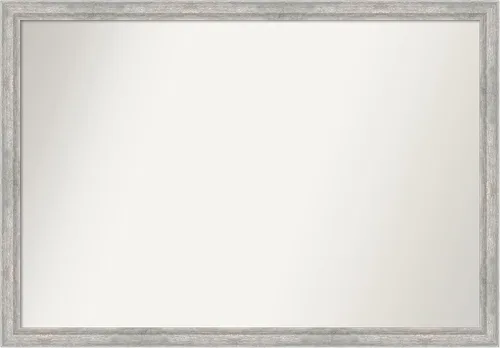 Miniatura 263 de Amanti Art Espejo de baño plateado para sobre fregadero, 23 x 23 pulgadas, espejo cuadrado plateado en ángulo, marco de madera moderno medio, se
