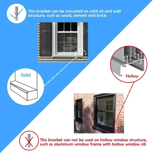 Miniatura 5 de Air Jade Soporte de aire acondicionado de ventana, hasta 160 libras, diseñado para adaptarse a unidades de tamaño de 7,000 a 22,000 BTU, soportes