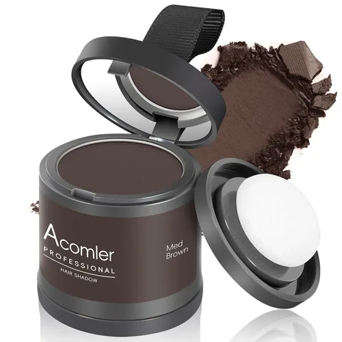 Miniatura 19 de Acomler Color de Cabello en Polvo de Sombra para Retoque Instantáneo de Raíces, Cobertura de Raíces, Marrón Oscuro para Cabello Ralo, Cobertura