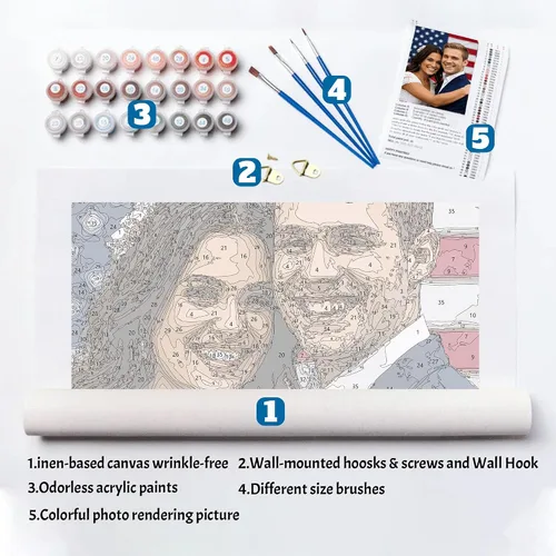Miniatura 4 de EGUEGU Pintura personalizada por números de fotos, personaliza pintura de lienzo por números para principiantes, kits de pintura al óleo digital