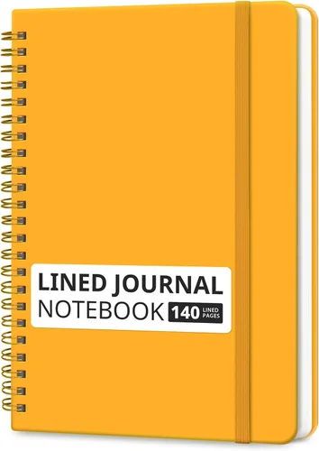 Miniatura 26 de Cuaderno rayado en espiral para mujeres y hombres, 140 páginas, cuaderno de tapa dura con rayas universitarias para trabajo y toma de notas, diarios