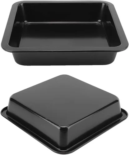 Miniatura 9 de Tissting 2 moldes rectangulares para tartas de 8.9 x 8.9 x 1.8 pulgadas (8.9 x 8.9 x 1.8 in), antiadherentes para pasteles, brownies, lasaña