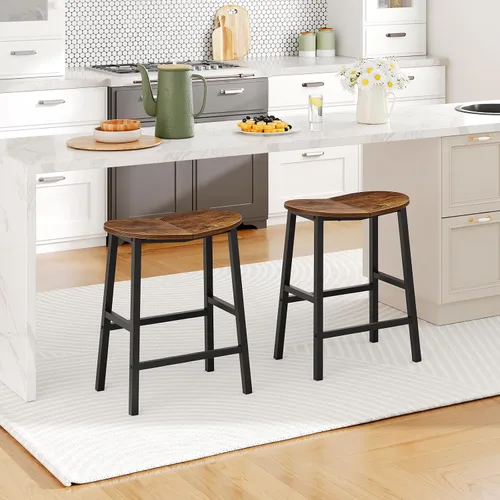 Miniatura 7 de HOOBRO Juego de 2 taburetes de bar, taburetes de bar de altura de mostrador, taburetes de bar de 23.6 pulgadas para encimera de cocina, taburetes