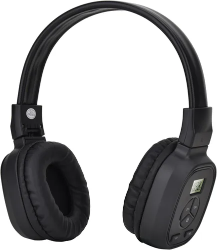 SWDSTP Auriculares de radio FM personales portátiles con buena recepción, pantalla LED, orejeras suaves, radio FM para caminar, trotar, reunión