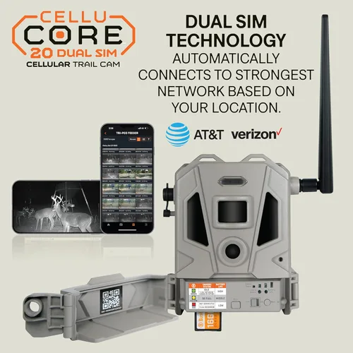 Miniatura 5 de Bushnell CelluCORE 20 Dual SIM - Cámara de rastreo celular de 20 MP y video HD de 1080p, visión nocturna infrarroja sin brillo, conectividad