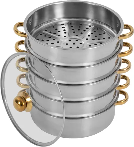 Miniatura 12 de Ollas de vapor de acero inoxidable, antiadherentes para carne y verduras, olla de vapor de cocina, olla de vapor para albóndigas, utensilios de 5