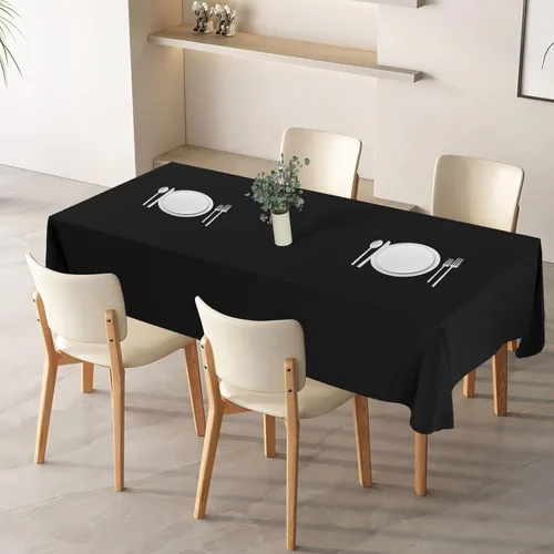 Miniatura 5 de IVAPUPU 2 manteles rectangulares color negro para mesa rectangular de 60 x 102 pulgadas, impermeables, lavables, resistentes a las arrugas