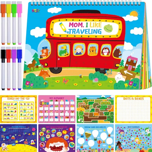 Miniatura 15 de Libro Ocupado Preescolar, Libro de Actividades de 30 Temas Diferentes, Juguetes Montessori de Aprendizaje Herramienta Educativa