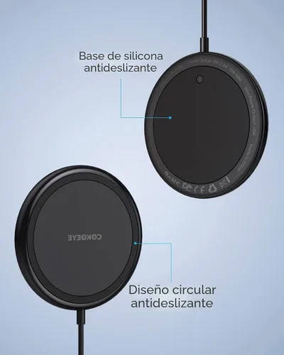 Miniatura 9 de COKOEYE Cargador inalámbrico, almohadilla de carga inalámbrica rápida de 15 W, paquete de 2 unidades compatible con iPhone 17/17 Air/17 Pro/17 Pro