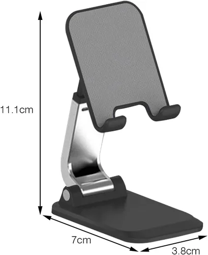 Miniatura 6 de VALINK Soporte de teléfono celular para escritorio ajustable en ángulo de altura Soporte de teléfono de metal de aluminio resistente, soporte Negro