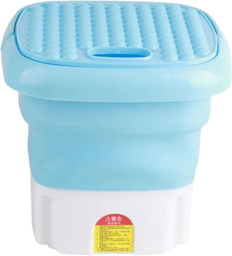 Mini lavadora portátil, deshidratador plegable tipo cubeta de lavadora pequeña, 3 modos, limpieza profunda, mitad de lavado automático, tubo de