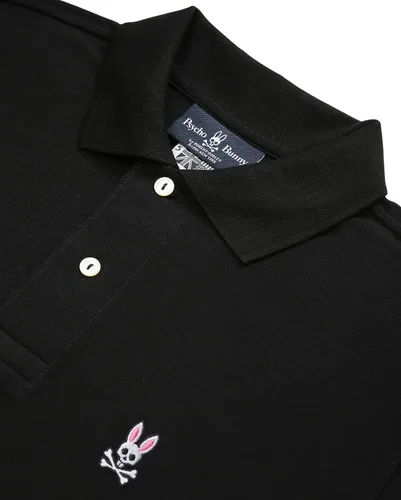 Miniatura 4 de Psycho Bunny Polo piqué de manga corta de ajuste clásico para hombre Negro
