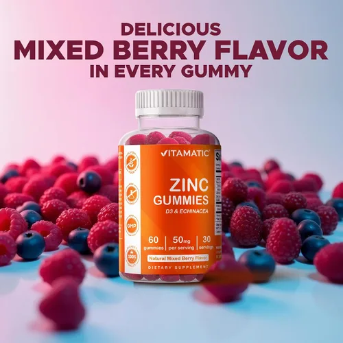 Miniatura 5 de Vitamatic Gomitas de zinc de 50 mg - 60 gomitas veganas - Sin gluten - Paquete de 2
