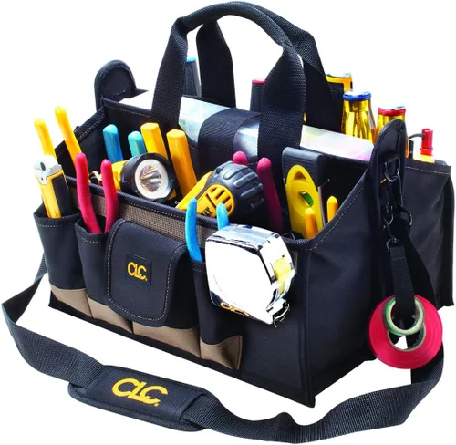 Miniatura 3 de CLC Custom Leathercraft 1529 bolsa de herramientas con bandeja central de 16 pulgadas, 16 bolsillos