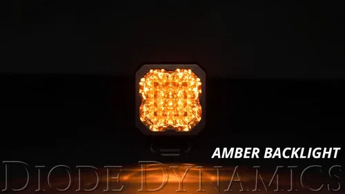 Miniatura 6 de Diode Dynamics SSC1 Luz LED deportiva estándar amarilla (par), inundación con retroiluminación ámbar