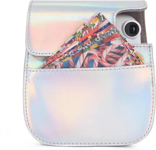 Miniatura 6 de Instant Mini 12 - Funda protectora para cámara Fujifilm Instax Mini 12/11, funda de piel sintética de alta calidad para cámara con bolsillo y correa